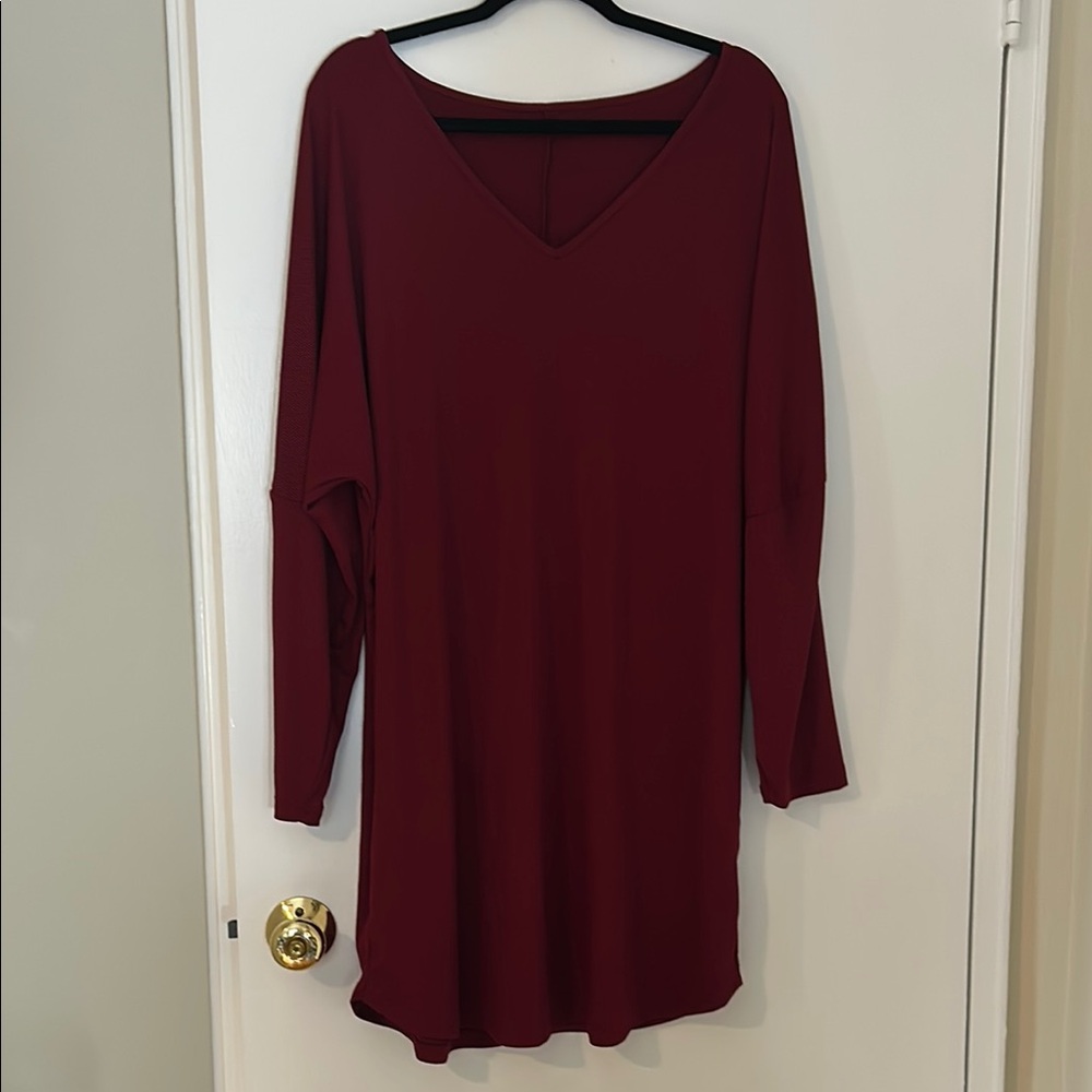 Elegant Burgundy Tunic Top